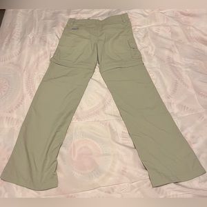 KIDS COLUMBIA CONVERTIBLE PANTS ZIP SHORTS ADJUSTABLE KHAKI HIKING SUN XS 6x/7